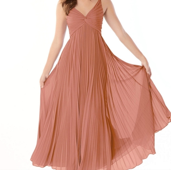 Azazie Dresses & Skirts - Azazie Raychelle Mai Tai Chiffon Bridesmaid Dress - Size 6